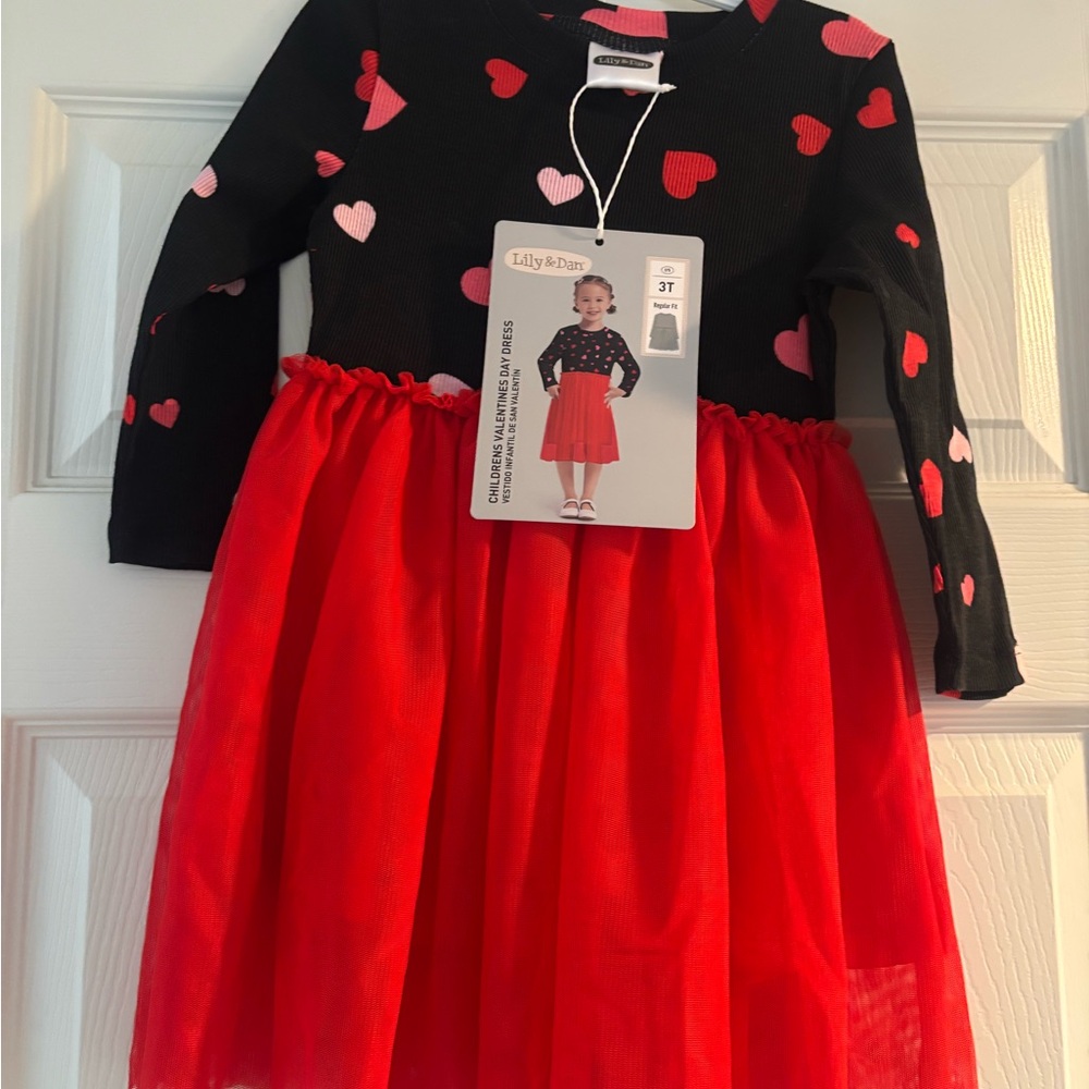 Lily & Dan Black and Red Heart Dress